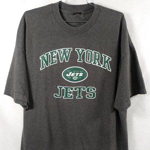 New York Jets NFL Team Men's T-Shirt Gray Short Sleeve no tags measurements